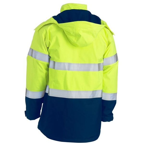 Bisley Taped Two Tone Hi Vis FR Wet Weather Shell Jacket (BJ8110T) - Ace Workwear