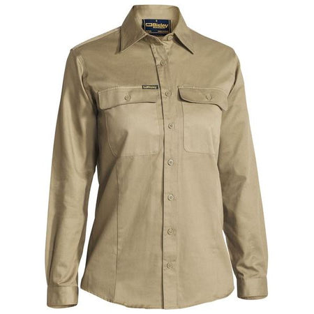 Bisley Womens Long Sleeve Drill Shirt (BL6339) - Ace Workwear