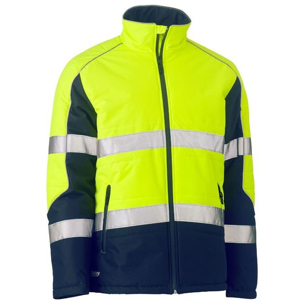 Bisley Taped Two Tone Hi Vis Puffer Jacket With Stand Collar (BJ6829T)