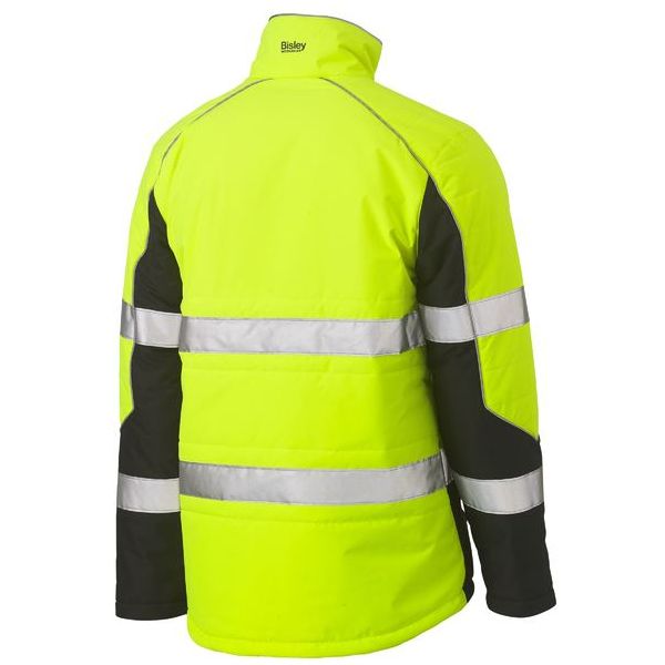 Bisley Taped Two Tone Hi Vis Puffer Jacket With Stand Collar (BJ6829T)