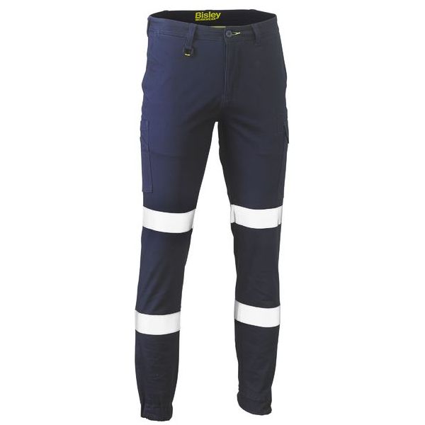 Bisley Modern Fit Taped Biomotion Stretch Cotton Drill Cargo Cuffed Pants (BPC6028T) - Ace Workwear