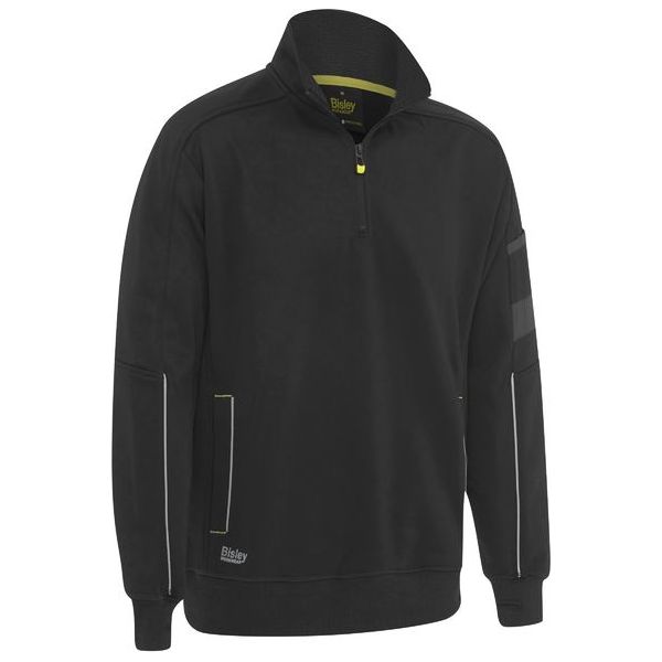 Bisley 1/4 Zip Work Fleece Pullover With Sherpa Lining (BK6924) - Ace Workwear