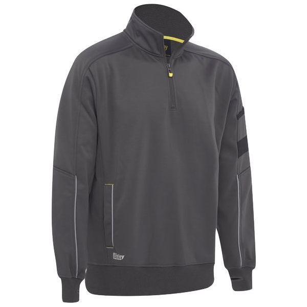 Bisley 1/4 Zip Work Fleece Pullover With Sherpa Lining (BK6924) - Ace Workwear