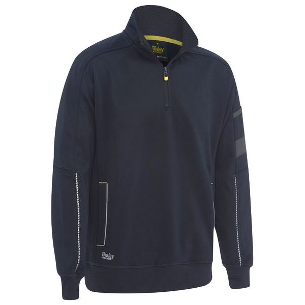 Bisley 1/4 Zip Work Fleece Pullover With Sherpa Lining (BK6924) - Ace Workwear