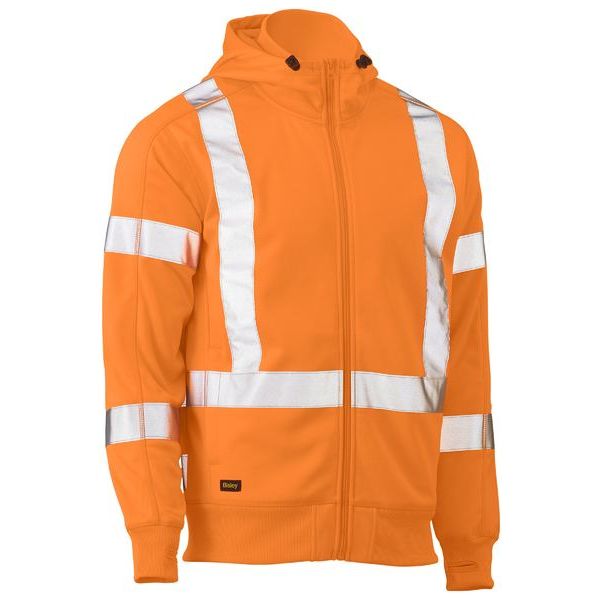 Bisley X Taped Hi Vis Zip Front Fleece Hoodie (BK6819XT) - Ace Workwear