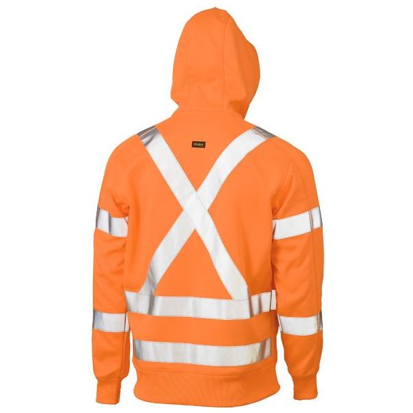 Bisley X Taped Hi Vis Zip Front Fleece Hoodie (BK6819XT) - Ace Workwear