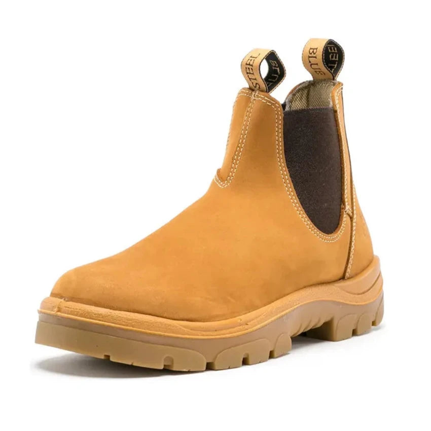 Steel Blue Wheat Hobart Steel Toe Cap Elastic Side Safety Boot (312101) (Pre-Order) - Ace Workwear