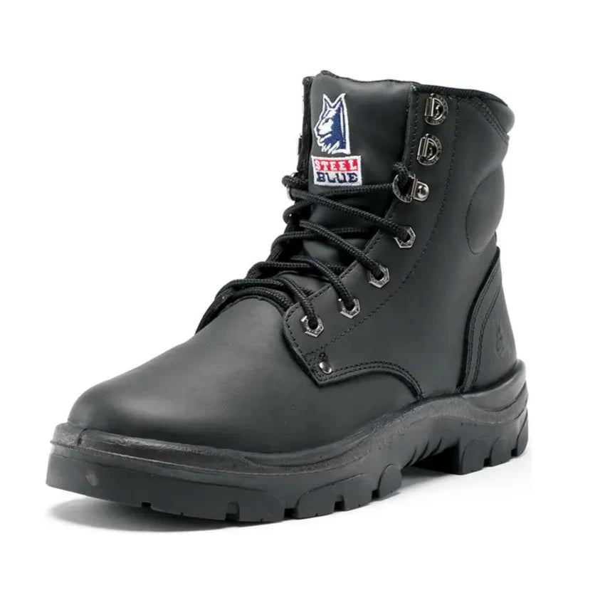 Steel Blue Black Argyle Zip Sided Lace Up Steel Cap Safety Boot (312152) (Pre-Order) - Ace Workwear