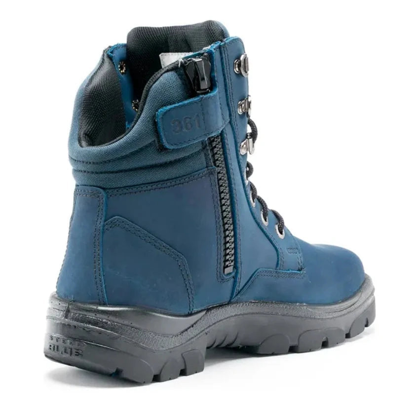 Steel Blue Southern Cross Zip Sided Lace Up Blue Safety Boot (312361) (Pre-Order) - Ace Workwear