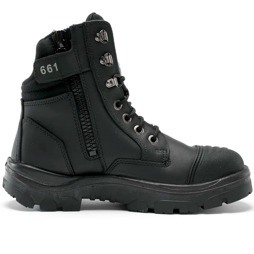 Steel Blue Black Southern Cross Zip Sided Lace Up Steel Cap Safety Boot With Scuff Cap (312661)