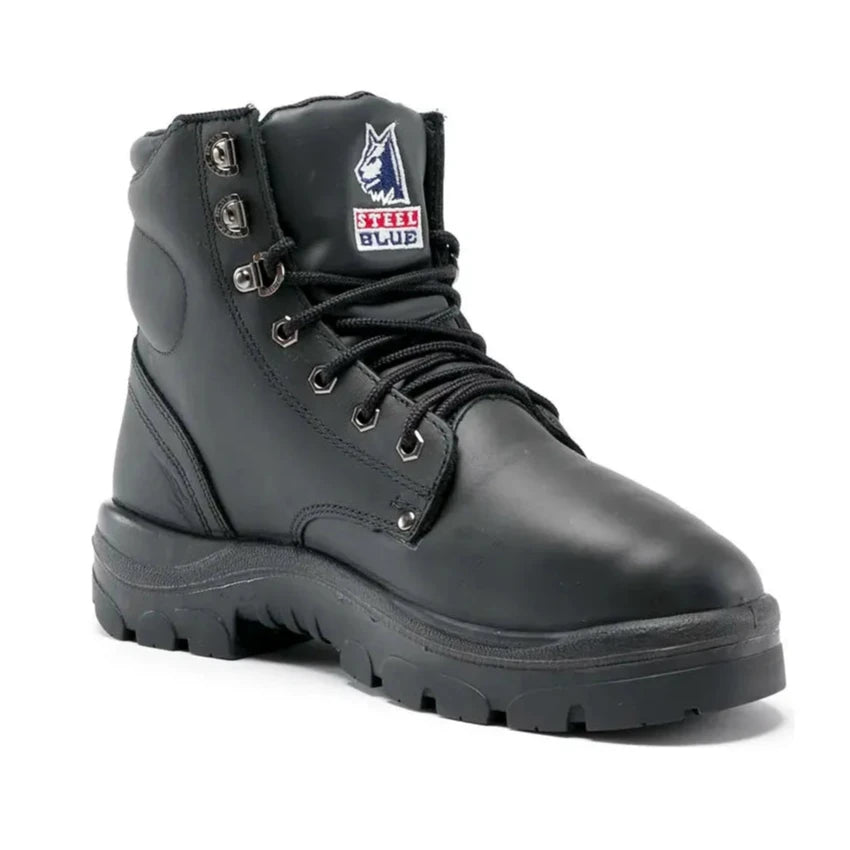 Steel Blue Black Argyle Met Lace Up Steel Toe Cap Safety Boot With Metatarsal Guard (312802) (Pre-Order) - Ace Workwear