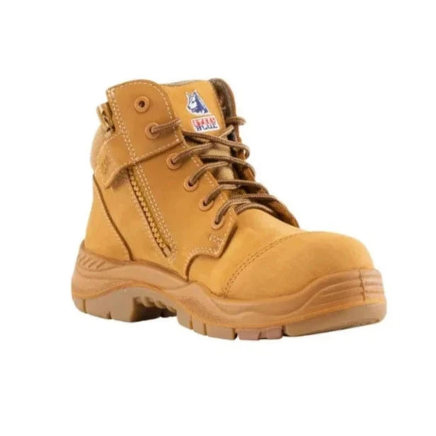 Wheat Parkes Zip Sided Lace Up Composite Toe Cap Safety Boot | Ace Workwear