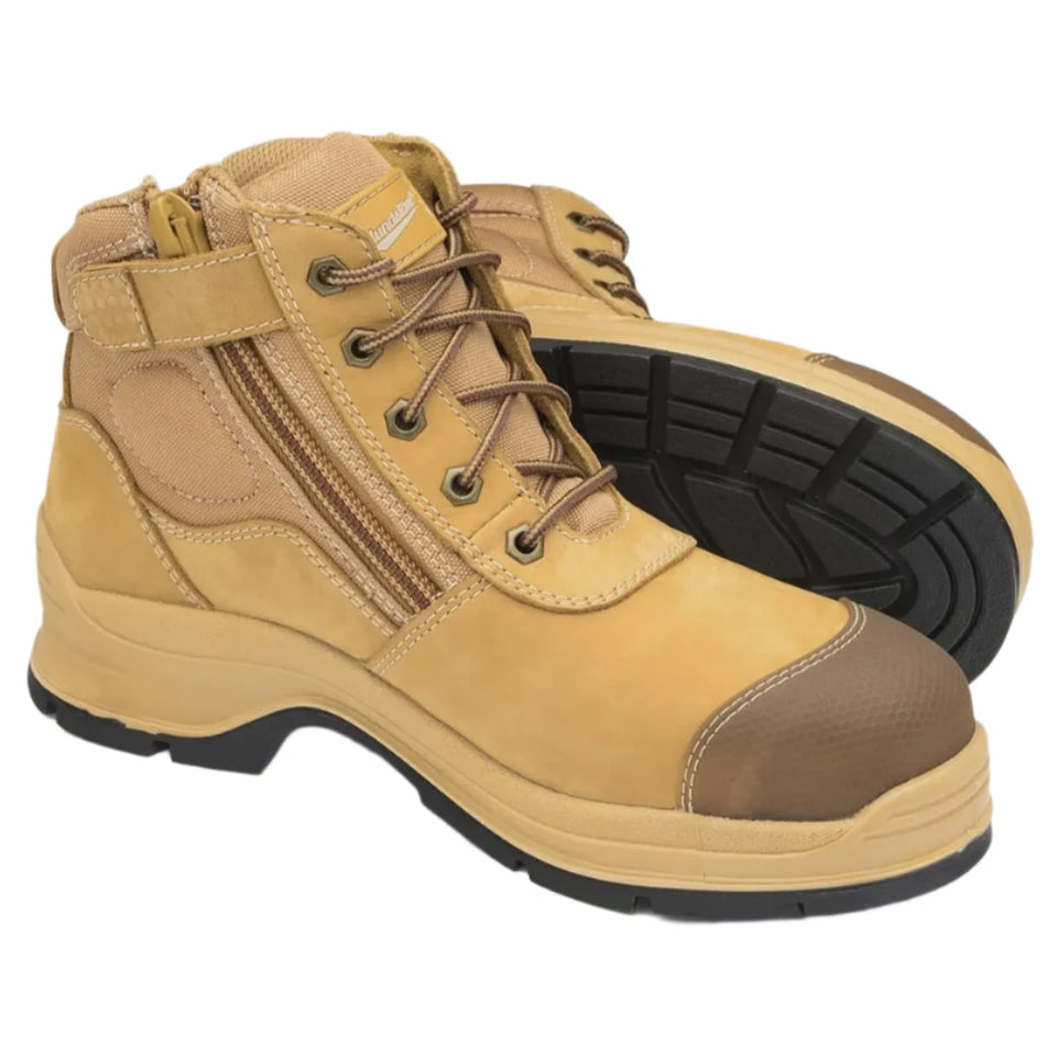 Blundstone Wheat Nubuck Zip Side Ankle Hiker Steel Cap Safety Boot (318) (Pre Order) - Ace Workwear