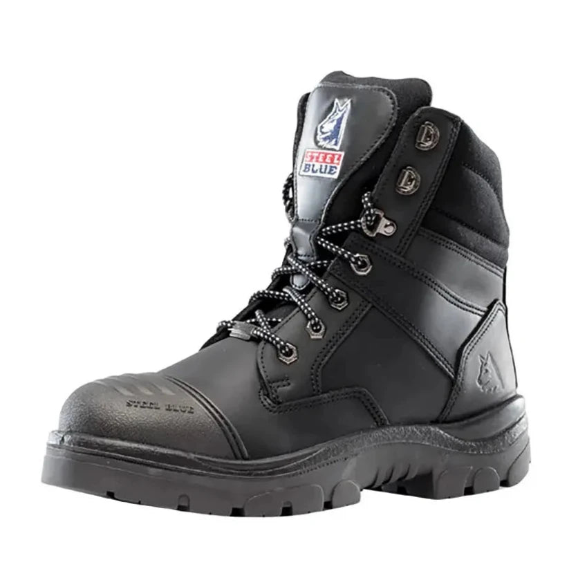 Steel Blue Black Southern Cross GraphTEC Zip Sided Lace Up Safety Boot With Graphene Scuff Cap (319641) (Pre-Order) - Ace Workwear