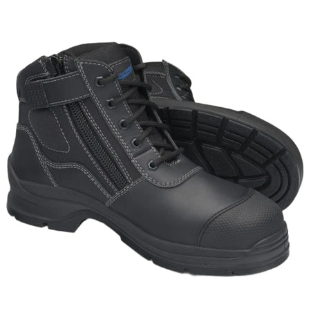 Blundstone Black Leather Zip Side Ankle Hiker Steel Cap Safety Boot (319) (Pre Order) - Ace Workwear