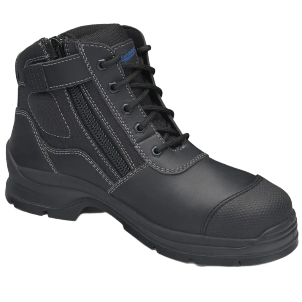 Blundstone Black Leather Zip Side Ankle Hiker Steel Cap Safety Boot (319) (Pre Order) - Ace Workwear