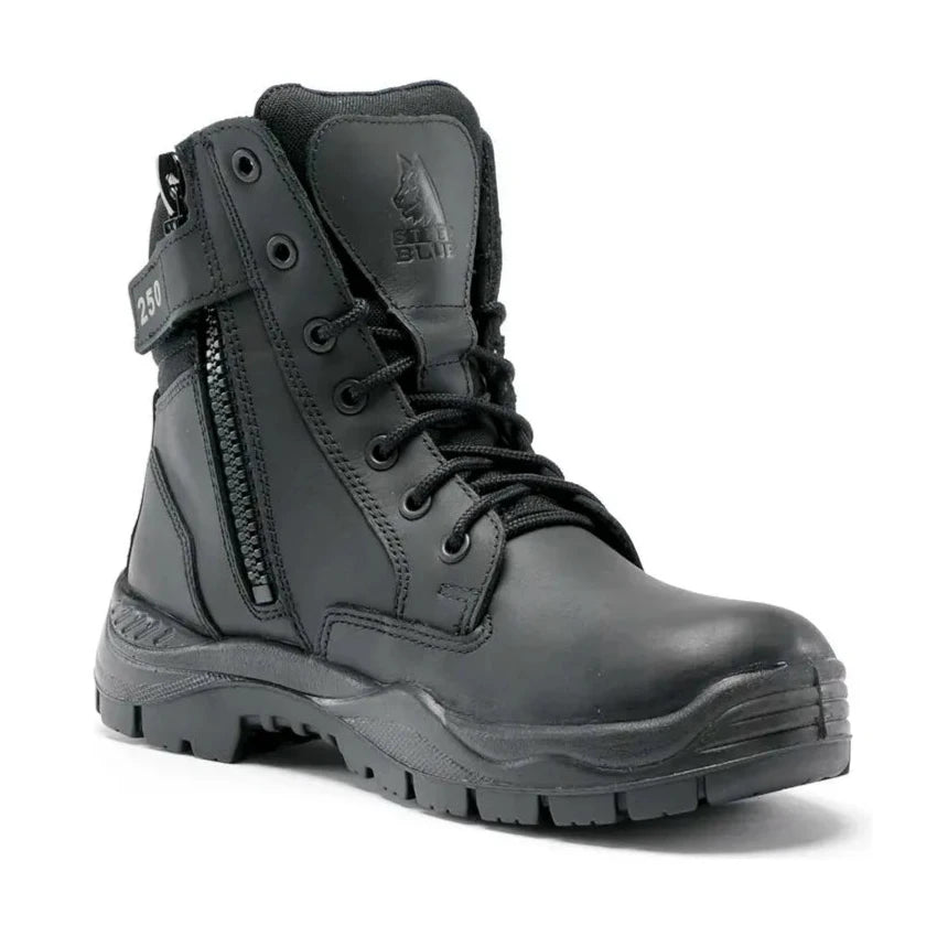 Steel Blue Black Enforcer Zip Sided Lace Up Composite Toe Cap Safety Boot (320250) (Pre-Order) - Ace Workwear