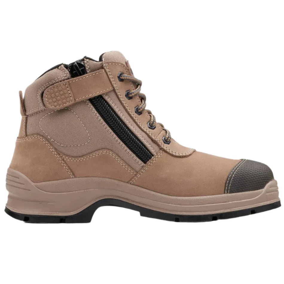 Blundstone Stone Nubuck Zip Side Ankle Hiker Steel Cap Safety Boot (325) (Pre Order) - Ace Workwear