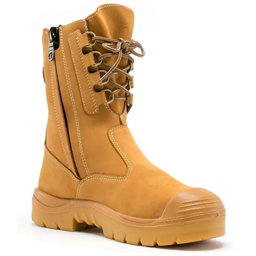 Steel Blue Wheat Collie Zip Sided Lace Up Steel Toe Cap Safety Boot With Bump Cap (342099) (Pre-Order) - Ace Workwear