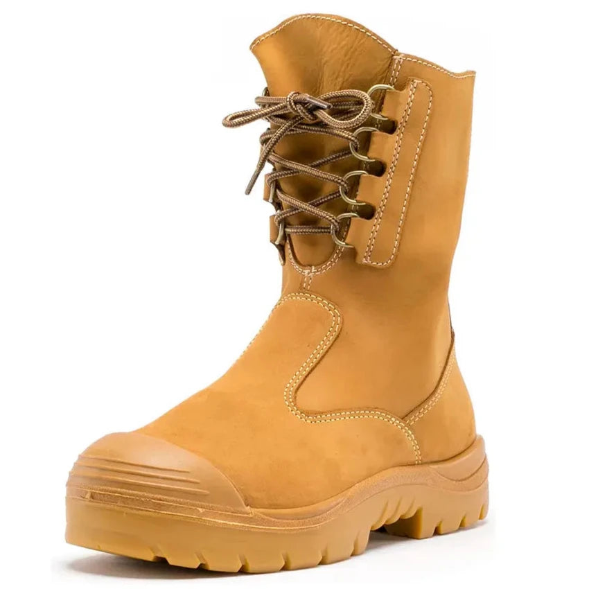 Steel Blue Wheat Collie Zip Sided Lace Up Steel Toe Cap Safety Boot With Bump Cap (342099) (Pre-Order) - Ace Workwear