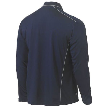 Bisley Cool Mesh Long Sleeve Polo Shirt With Reflective Piping (BK6425) - Ace Workwear