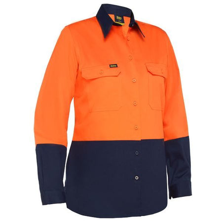 Bisley Womens Cool Lightweight Hi Vis Drill Shirt (BL6895) - Ace Workwear