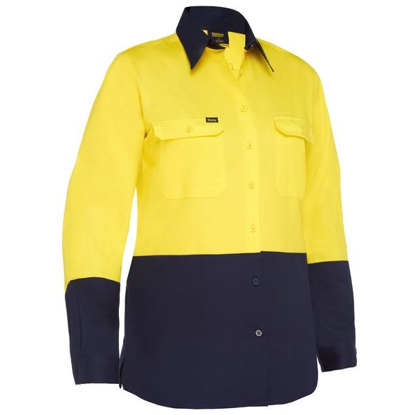 Bisley Womens Cool Lightweight Hi Vis Drill Shirt (BL6895) - Ace Workwear