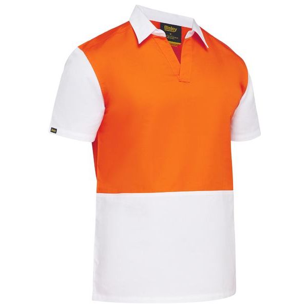 Bisley Two Tone Hi Vis V-Neck Short Sleeve Shirt (BS1405)