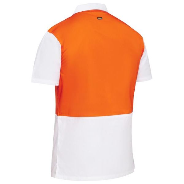 Bisley Two Tone Hi Vis V-Neck Short Sleeve Shirt (BS1405)