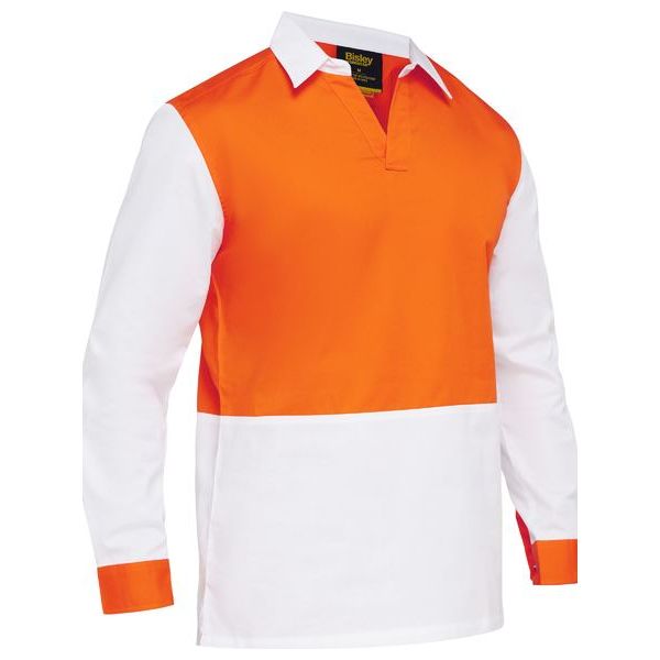 Bisley Two Tone Hi Vis V-Neck Long Sleeve Shirt (BS6405)