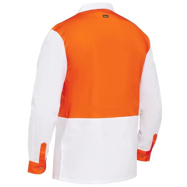 Bisley Two Tone Hi Vis V-Neck Long Sleeve Shirt (BS6405)