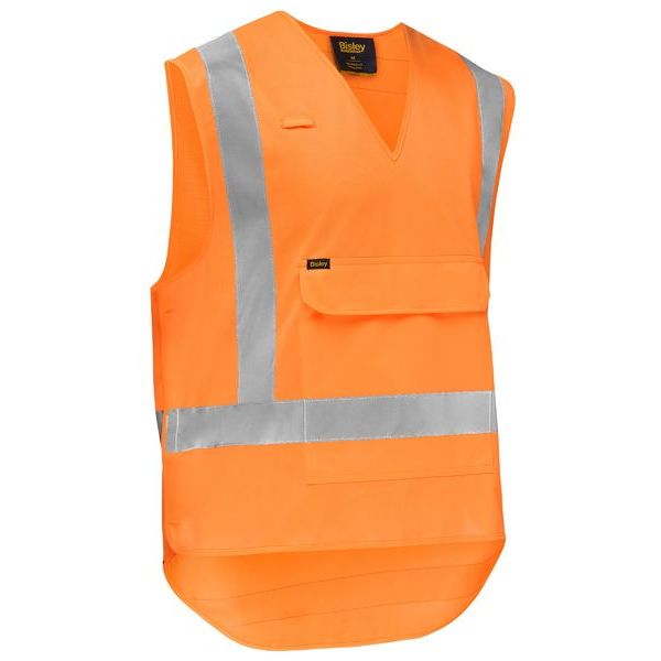 Bisley X Taped Hi Vis Detachable Safety Vest With ID Loop (BV0440XT) - Ace Workwear