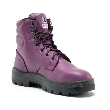 Steel Blue Purple Argyle Ladies Lace up Steel Toe Cap Safety Boot (512702) (Pre-Order) - Ace Workwear