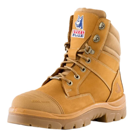 Steel Blue Wheat Ladies Southern Cross Zip Sided Lace Up Steel Toe Cap Safety Boot With Scuff Cap (512719) (Pre-Order) - Ace Workwear