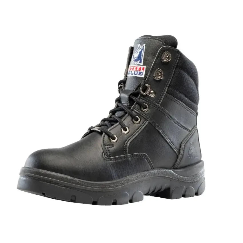 Steel Blue Vegan Black Ladies Southern Cross Zip Sided Lace Up Steel Toe Cap Safety Boot (512761) (Pre-Order) - Ace Workwear