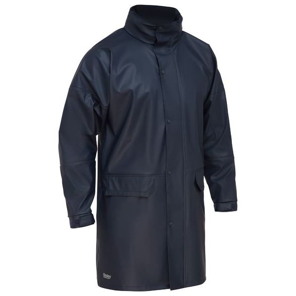 Bisley Stretch PU Rain Coat With Built In Concealed Hood (BJ6835) - Ace Workwear