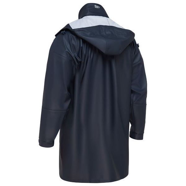 Bisley Stretch PU Rain Coat With Built In Concealed Hood (BJ6835) - Ace Workwear