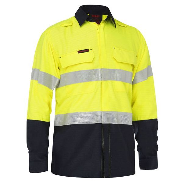 Bisley Apex 160 Taped Hi Vis FR Ripstop Vented Shirt (BS8338T) - Ace Workwear