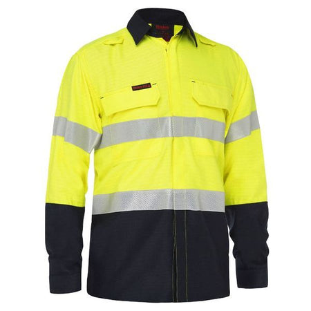 Bisley Apex 160 Taped Hi Vis FR Ripstop Vented Shirt (BS8338T) - Ace Workwear