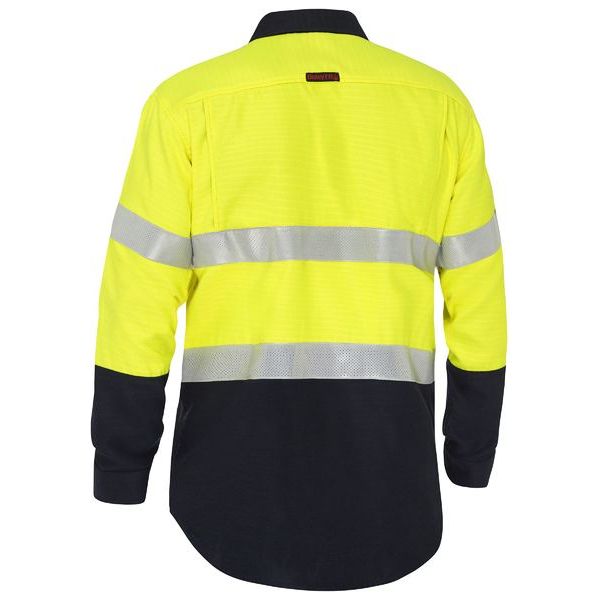 Bisley Apex 185 Taped Hi Vis FR Ripstop Vented Shirt (BS8438T)