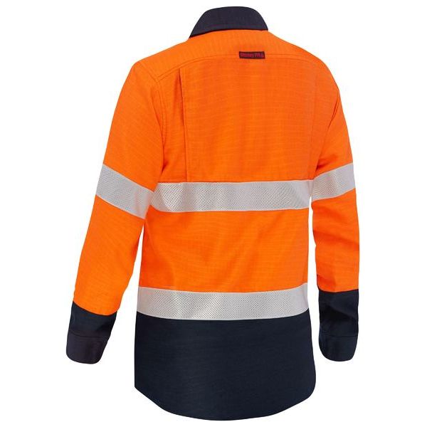 Bisley Apex 160 Womens Taped Hi Vis FR Ripstop Vented Shirt (BL8338T)