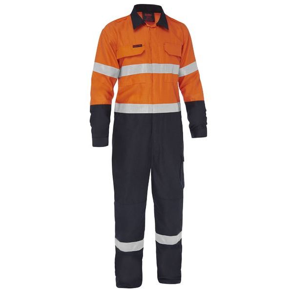 Bisley Apex 185/240 Taped Hi Vis FR Ripstop Vented Coverall (BC8477T) - Ace Workwear