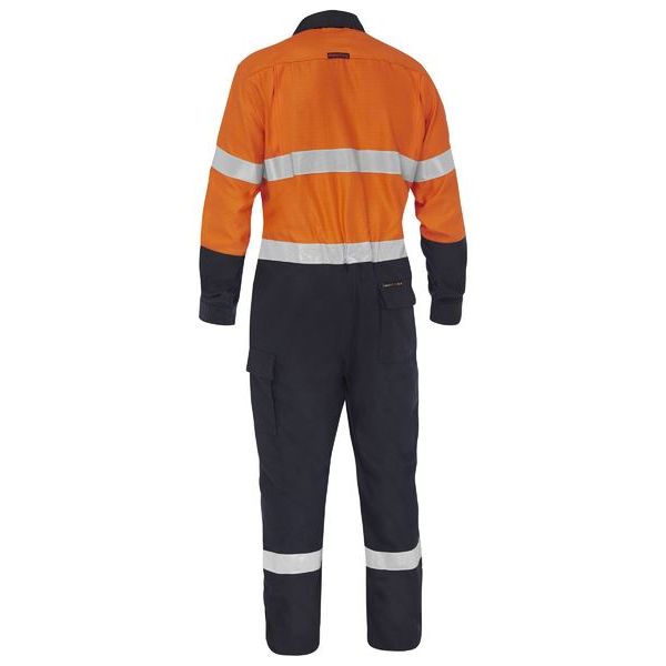 Bisley Apex 185/240 Taped Hi Vis FR Ripstop Vented Coverall (BC8477T) - Ace Workwear