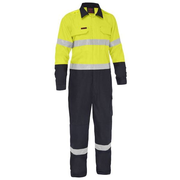 Bisley Apex 185/240 Taped Hi Vis FR Ripstop Vented Coverall (BC8477T) - Ace Workwear