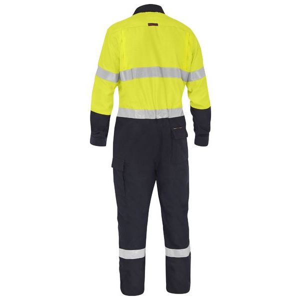 Bisley Apex 185/240 Taped Hi Vis FR Ripstop Vented Coverall (BC8477T) - Ace Workwear