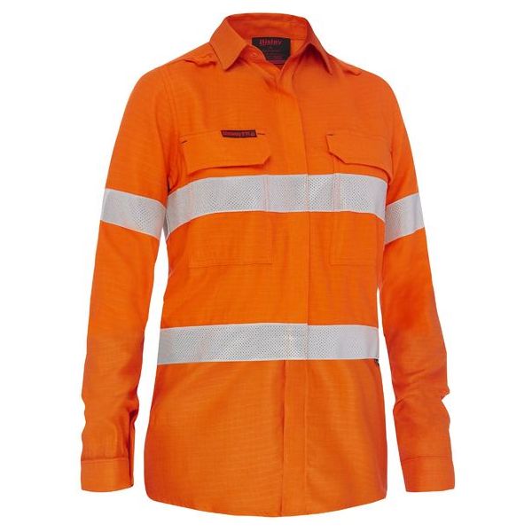 Bisley Apex 160 Womens Taped Hi Vis Ripstop Vented Shirt (BL8339T) - Ace Workwear