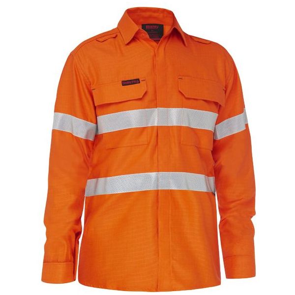 Bisley Apex 185 Taped Hi Vis Ripstop FR Vented Shirt (BS8439T) - Ace Workwear