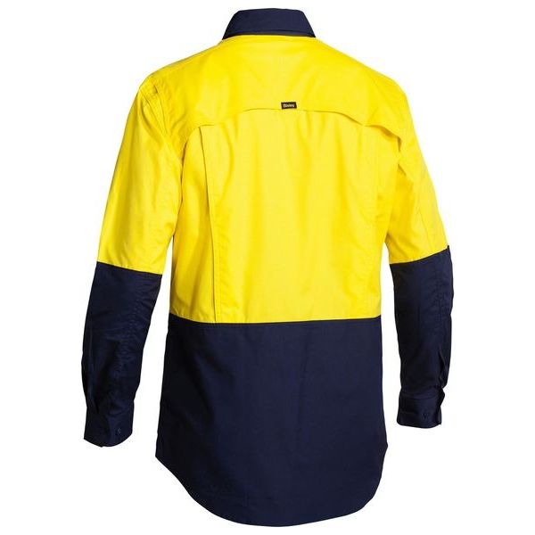 Bisley New Modern Fit Two Tone Hi Vis X Airflow Ripstop Work Shirt With Ventilation (BS6415) - Ace Workwear