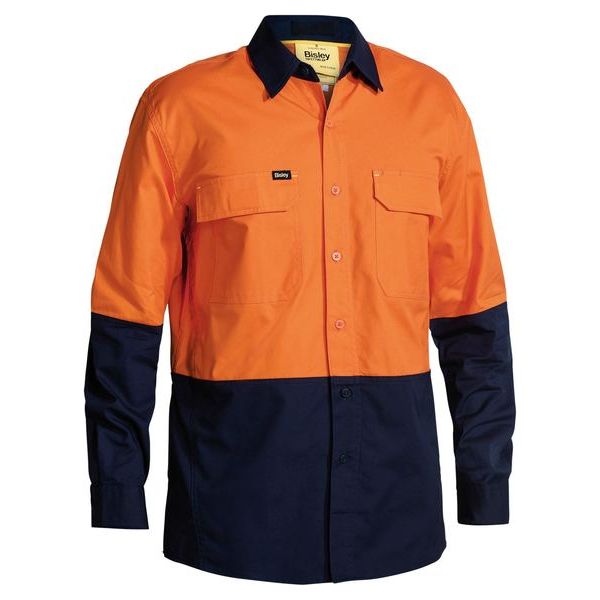 Bisley New Modern Fit Two Tone Hi Vis X Airflow Ripstop Work Shirt With Ventilation (BS6415) - Ace Workwear