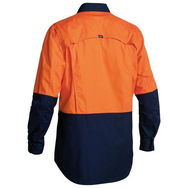 Bisley New Modern Fit Two Tone Hi Vis X Airflow Ripstop Work Shirt With Ventilation (BS6415) - Ace Workwear